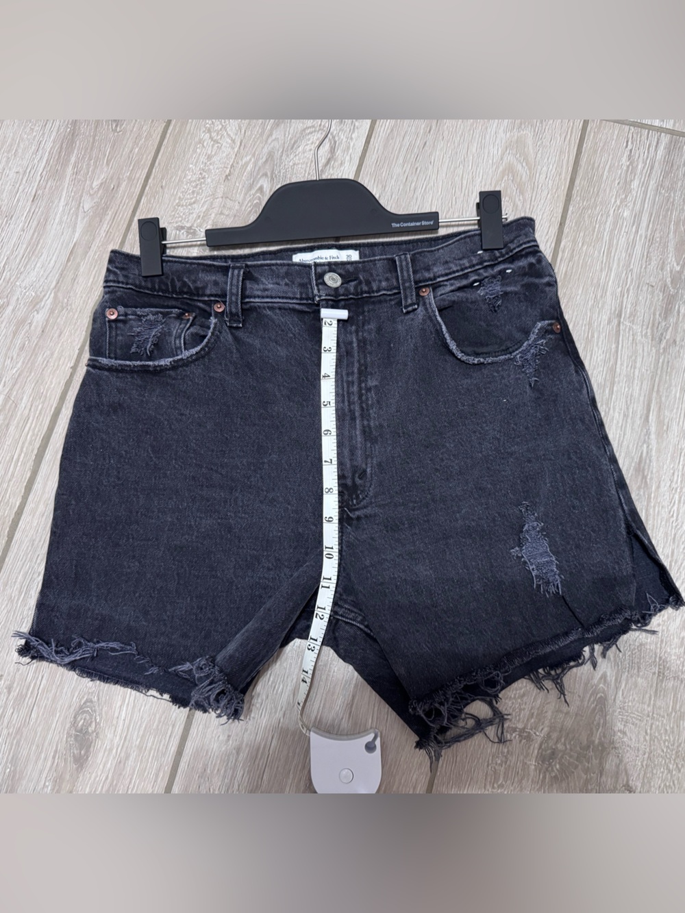Abercrombie & Fitch Charcoal Distressed Denim Cutoffs - Picture 13 of 13